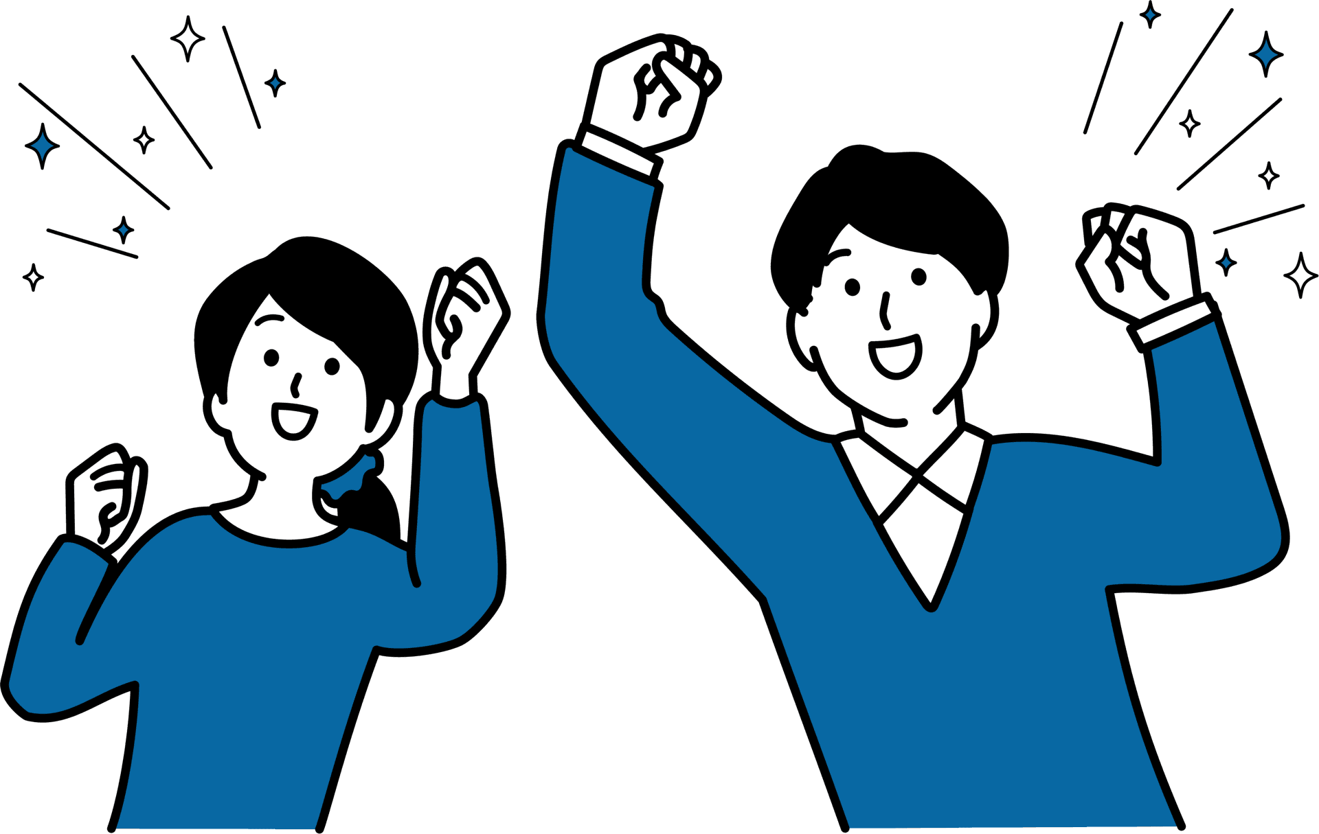 効果的にジムを利用して喜ぶ従業員のイラスト