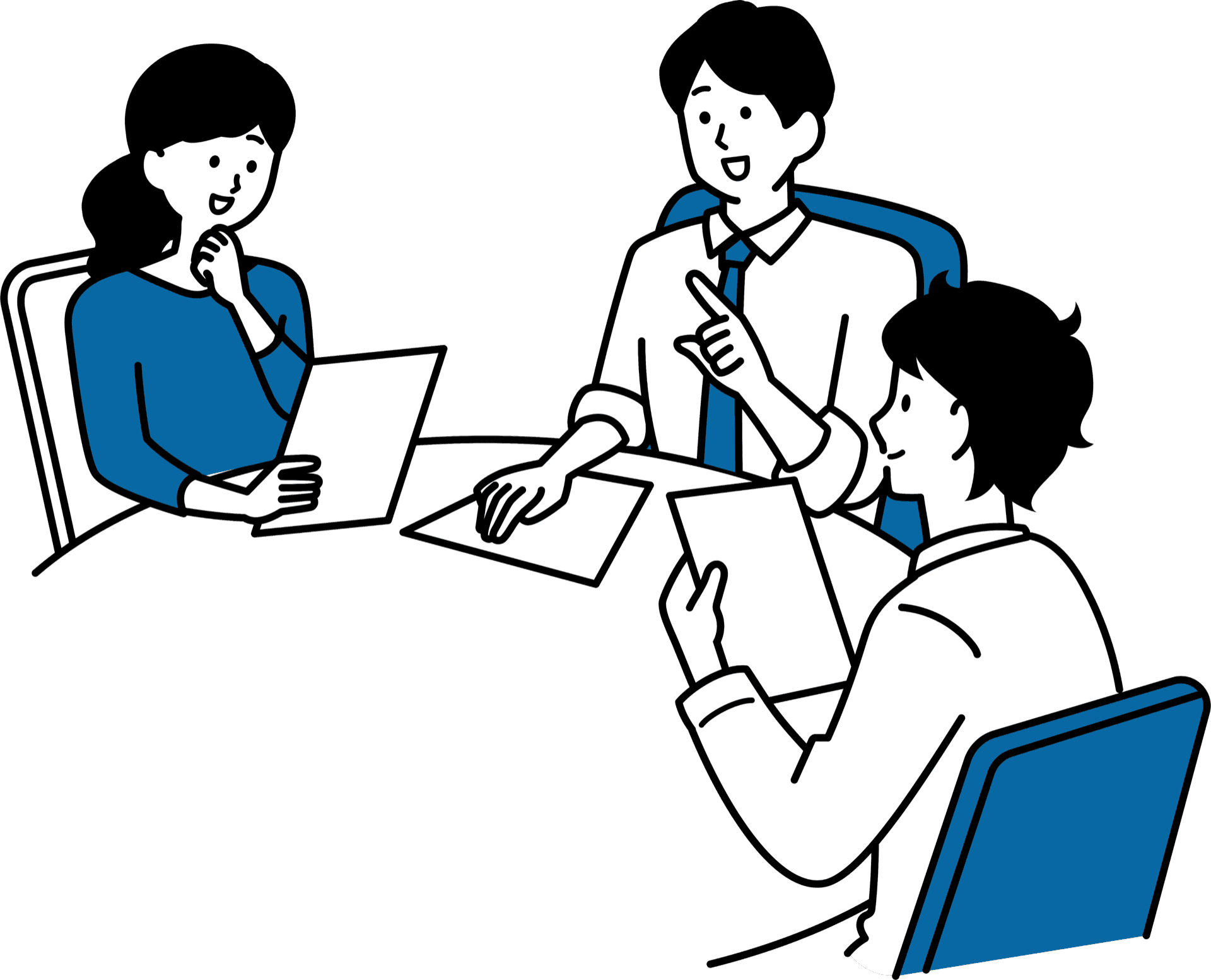 チームでカードキーを共有して活用する様子のイラスト